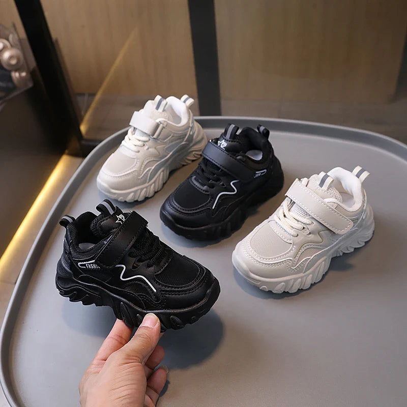 KTX-148371 Wholesale Lightweight and Breathable Casual Sneakers Boys' and Girls' White Slip-On Platform Running Shoes