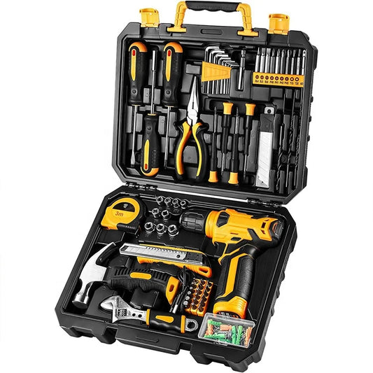 KTX-755795 126-Piece Home Tool Kit with Multi-Function Screwdriver and Storage Box for Household Repairs