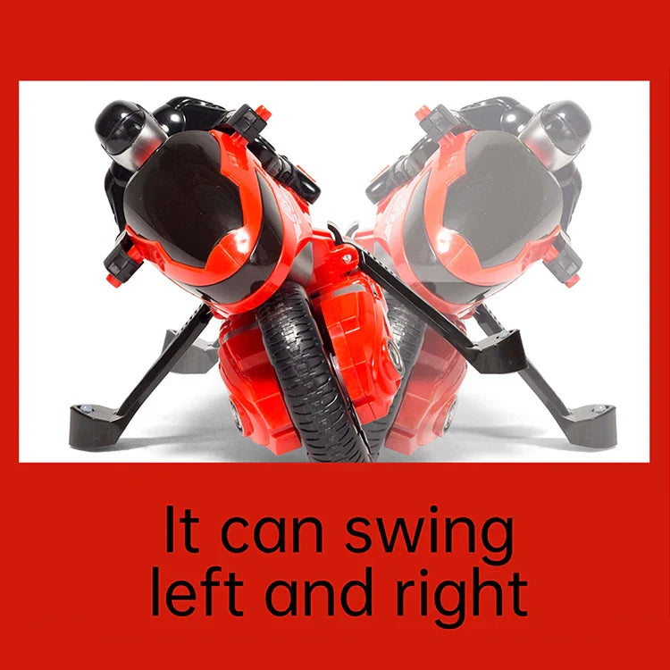 KTX-212883 2.4G Remote Control Stunt Motorcycle for Kids - 360° Rotation, Durable Red Mini Car, Indoor/Outdoor Fun