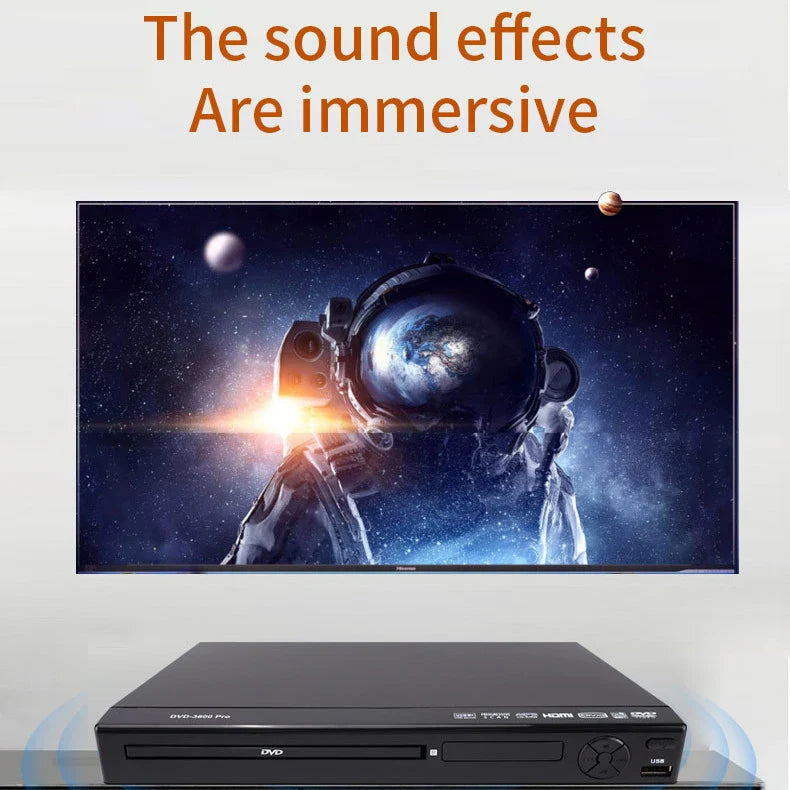 KTX-648915 Compact 10.1-Inch 1080P Mini DVD Player with Remote, AM/FM Radio, and Versatile Compatibility for Home Use