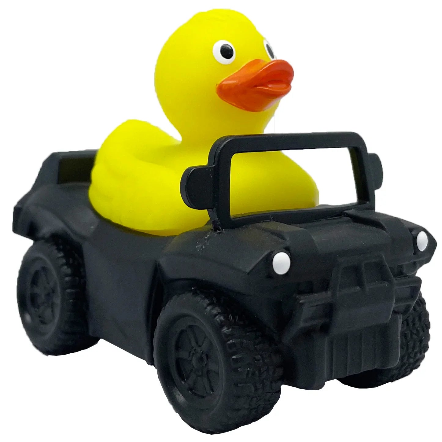 KTX-222867 Floating Yellow PVC Duck with Squeaker - Fun Bath Toy for Babies