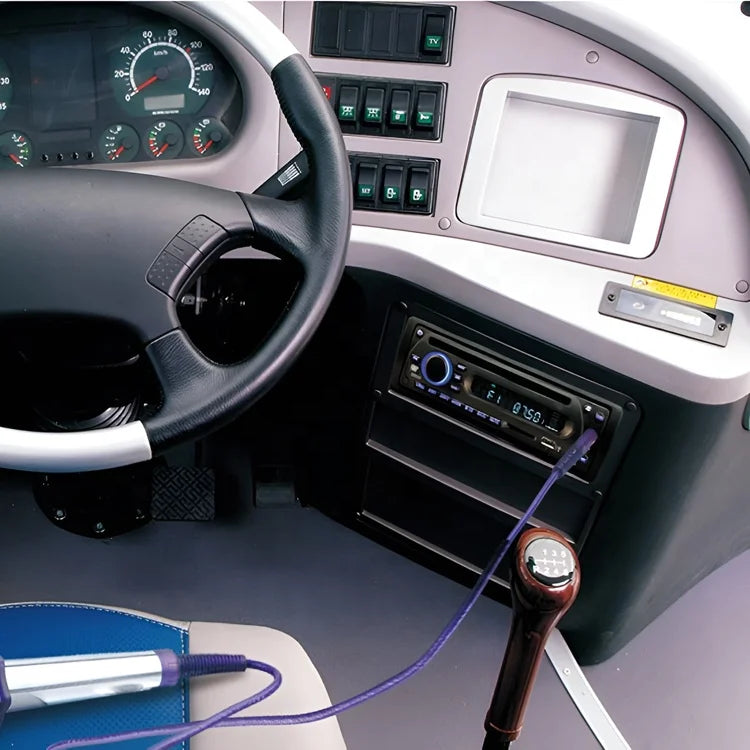 KTX-386771 Single Din DC12-24V Car Audio Amplifier with DVD, FM Radio, USB Ports, and Microphone Support