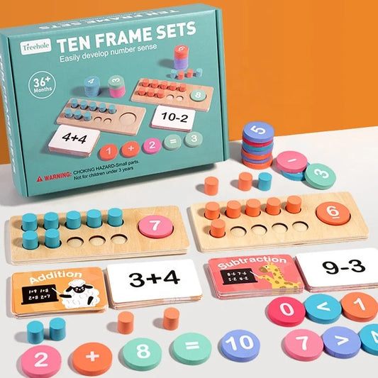 KTX-426067 Wooden Number Cognition Learning Toys for Preschool and Toddlers