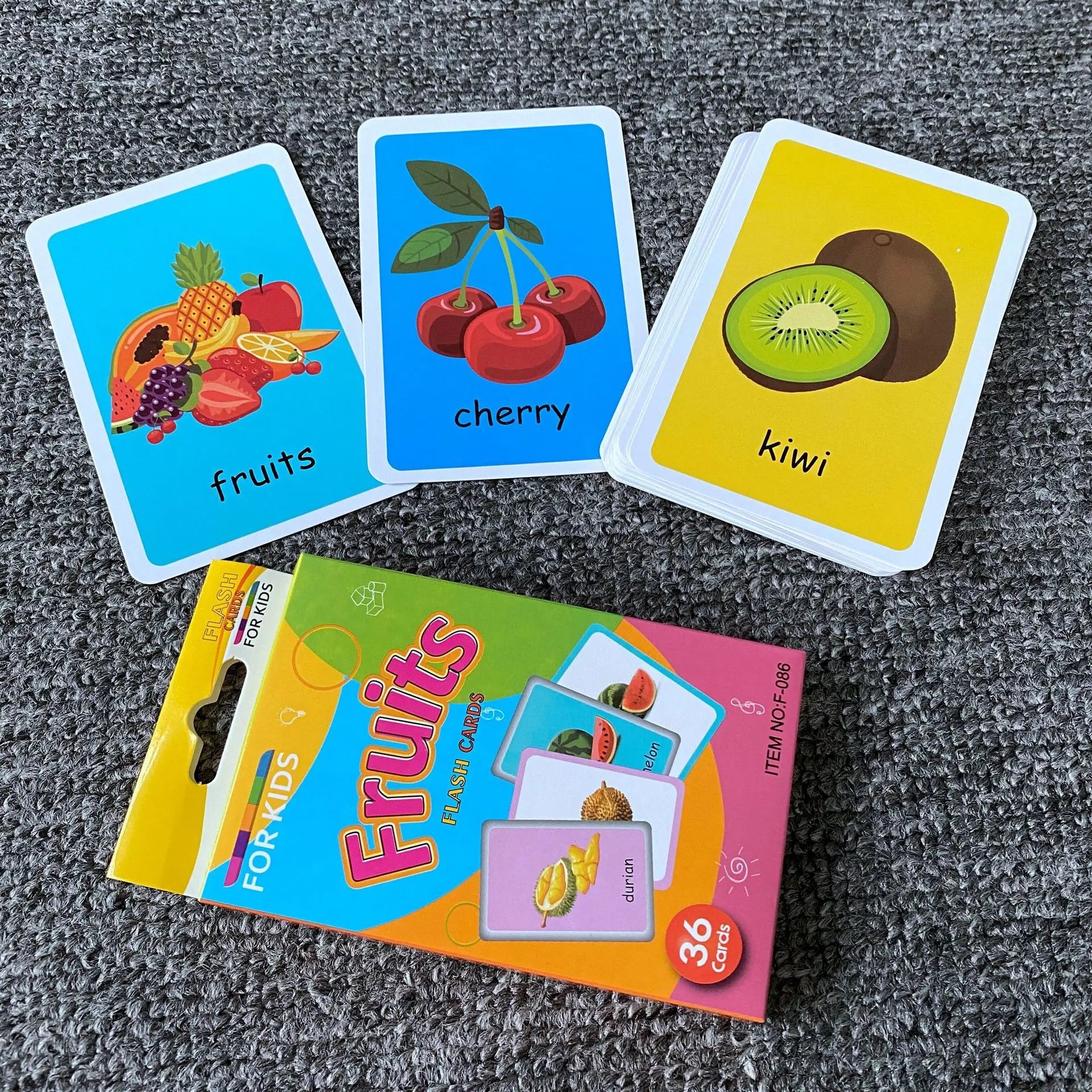 KTX-542483 Early Education Colour Flash Cards for Infant Cognitive Development and English Vocabulary Skills