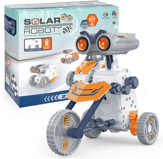KTX-854739 21-in-1 Solar Robot Building STEM Toy Set with 210 Pieces for Ages 2-12