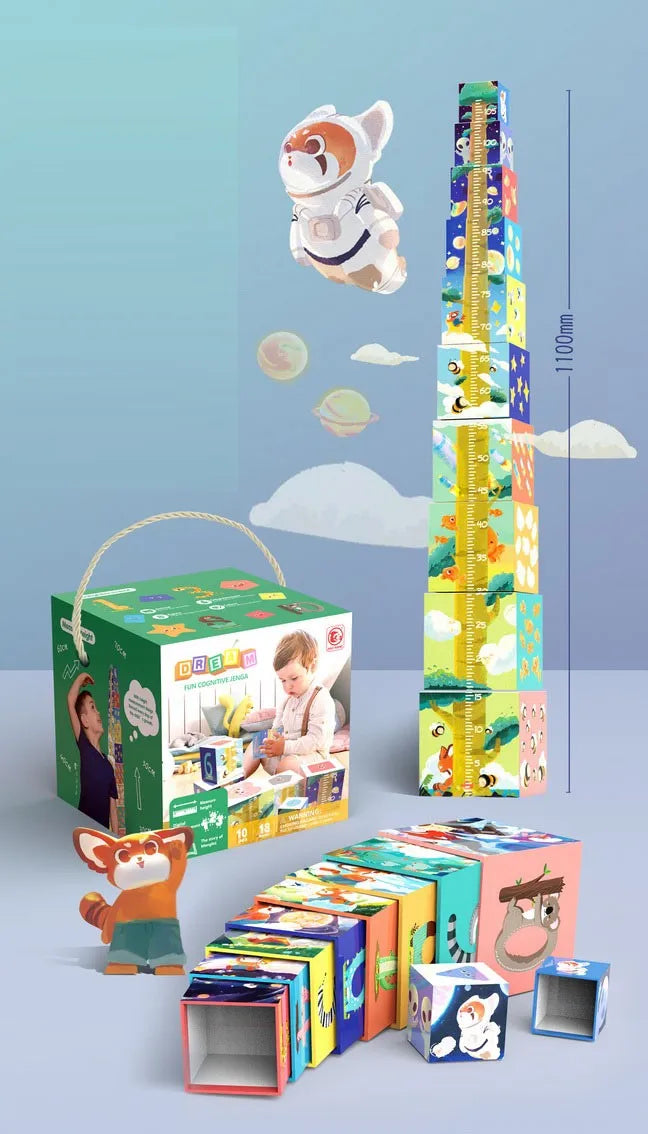 KTX-102227 Montessori-Inspired Animal Nesting and Stacking Blocks for Kids - 10PCS Educational Toy Set