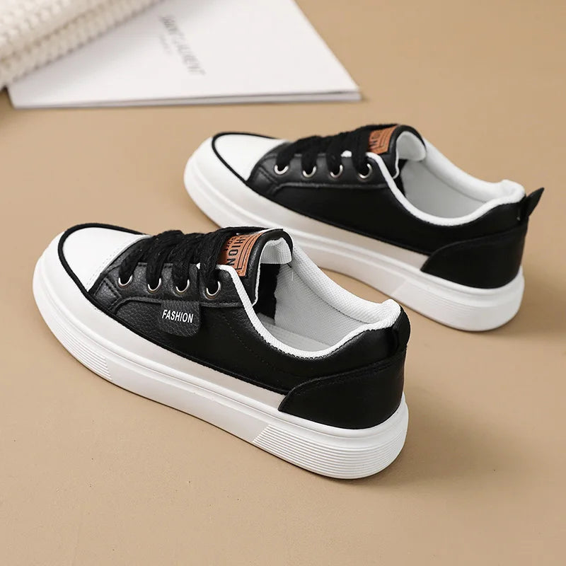 KTX-311059 YQ30 Summer New Casual Little White Shoes Leather Elevated Thin Sole Durable Versatile Board Shoes
