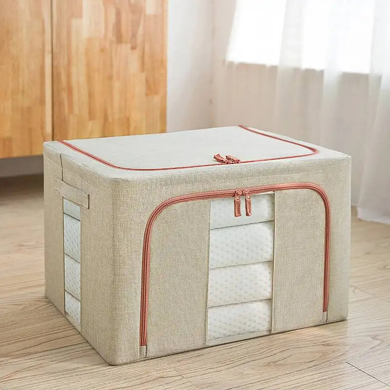 KTX-679763 Waterproof Oxford Steel Storage Box for Seasonal Clothing and Toy Storage