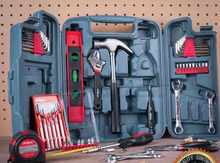 KTX-591955 Carbon Steel Tool Kit Set: Wrench, Screwdriver, and Ruler for Automotive and Handyman Use