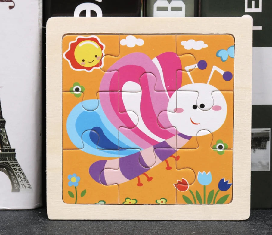 KTX-777619 Wooden Animal Puzzle Toy for Toddlers Age 1-3 - Educational and Interactive Learning Game