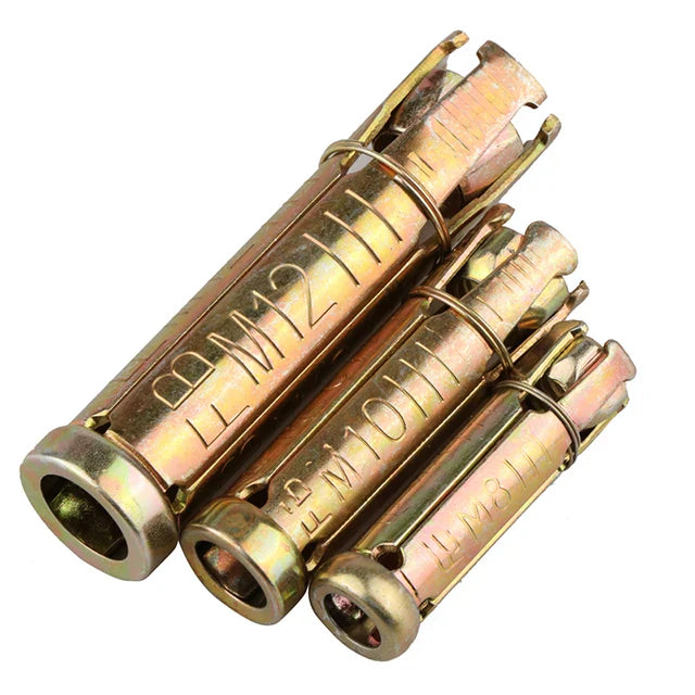 KTX-492499 Heavy Duty Yellow Zinc Plated Shield Anchor Bolt Fasteners - 4PCS Set for Secure Wall Fixing