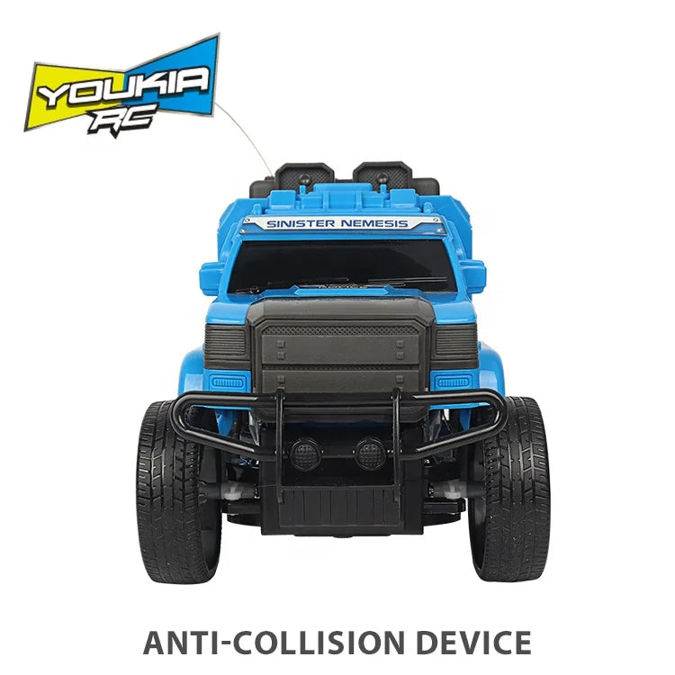 KTX-950739 Blue Remote Control Electric Car 27MHz 4x4 Stunt Vehicle for Kids 1/16 Scale Indoor-Outdoor Use