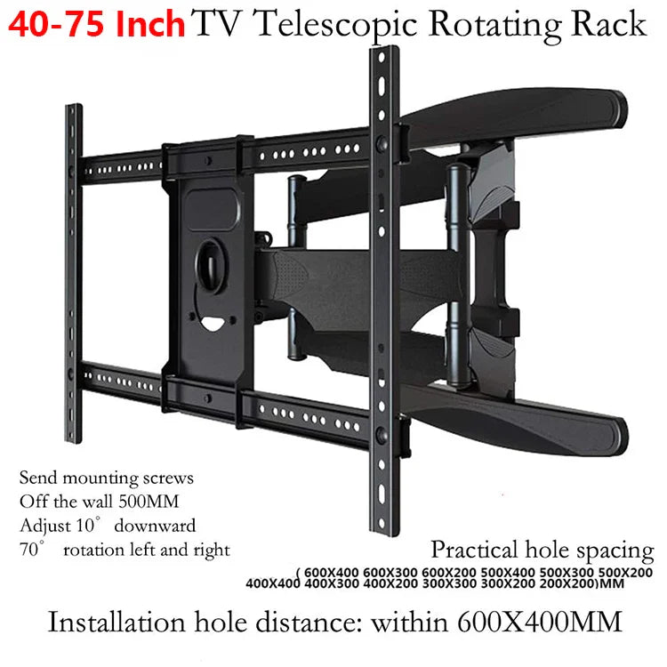KTX-157395 Adjustable Wall-Mounted TV Bracket with Articulating Dual Arms for 40-75 inch Screens