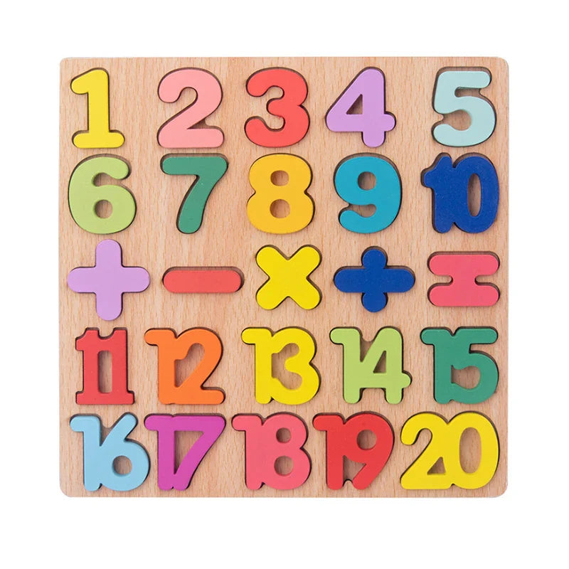 KTX-006675 Montessori Wooden Animal Math Clock and Musical Instrument Educational Toy Set for Kids