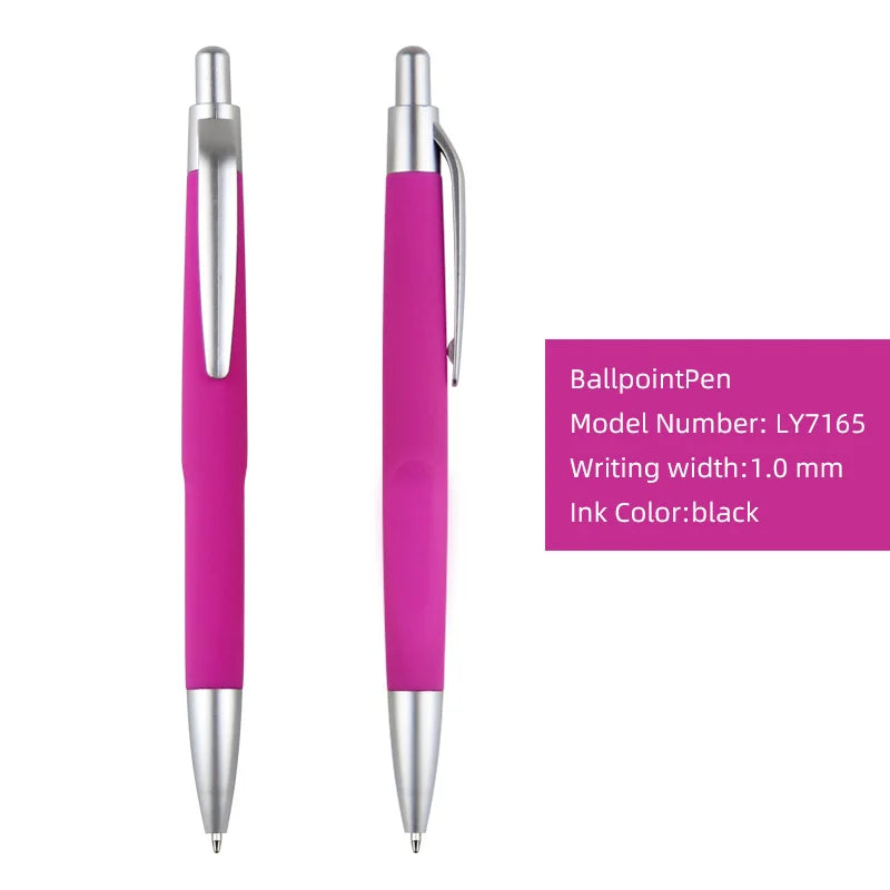 KTX-355923 Custom Plastic Ballpoint Pen with Logo Print - 1.0mm Black Ink, Lightweight Design