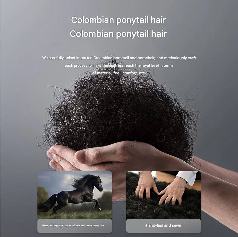 KTX-196115 Luxury Black Ponytail Mattress Set – Hard Foam & Pocket Spring Mattress for Single Bed Sleeping