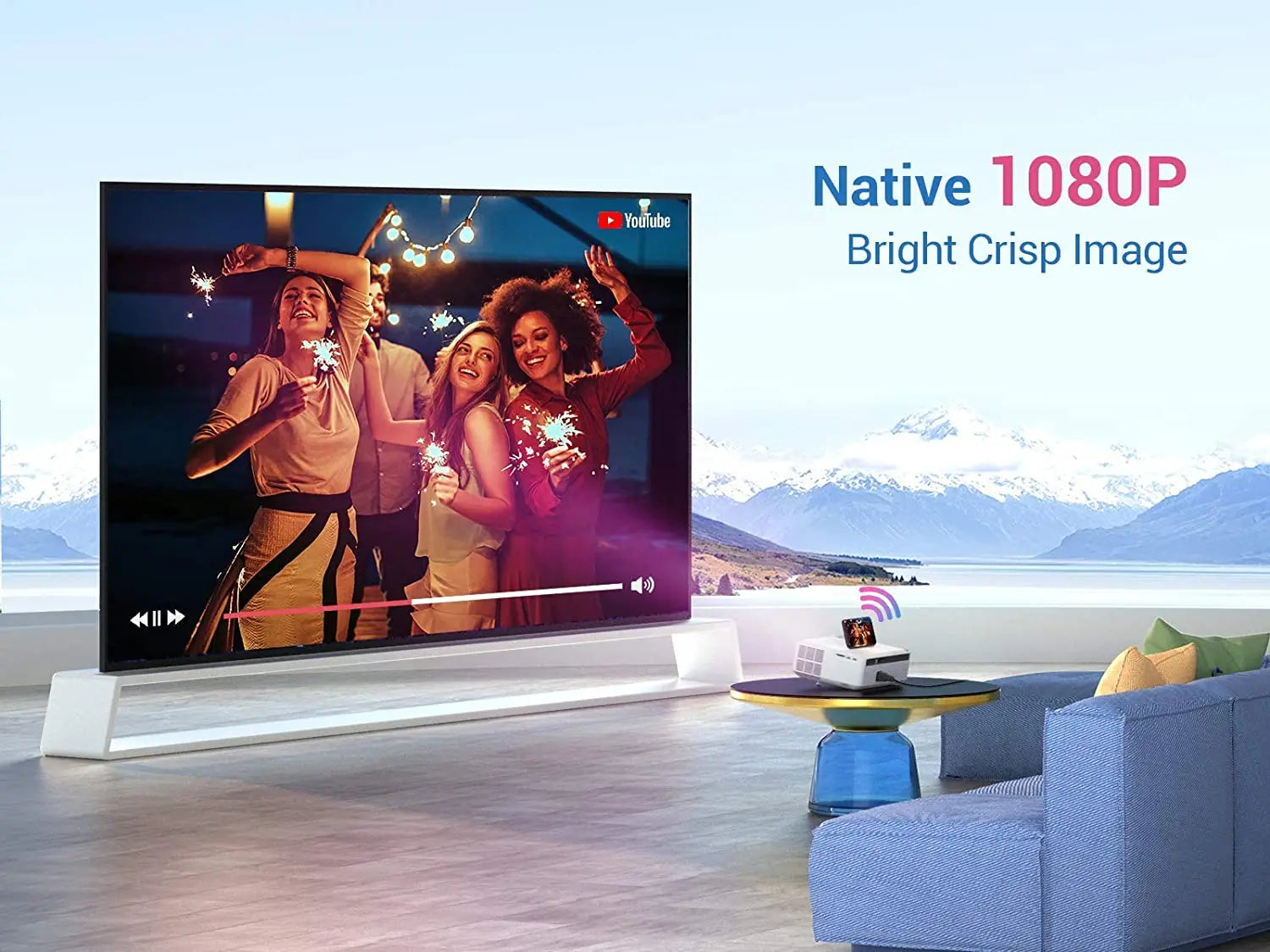 KTX-271507 1080p Full HD Home Theater Projector with 9800 Lumens Brightness