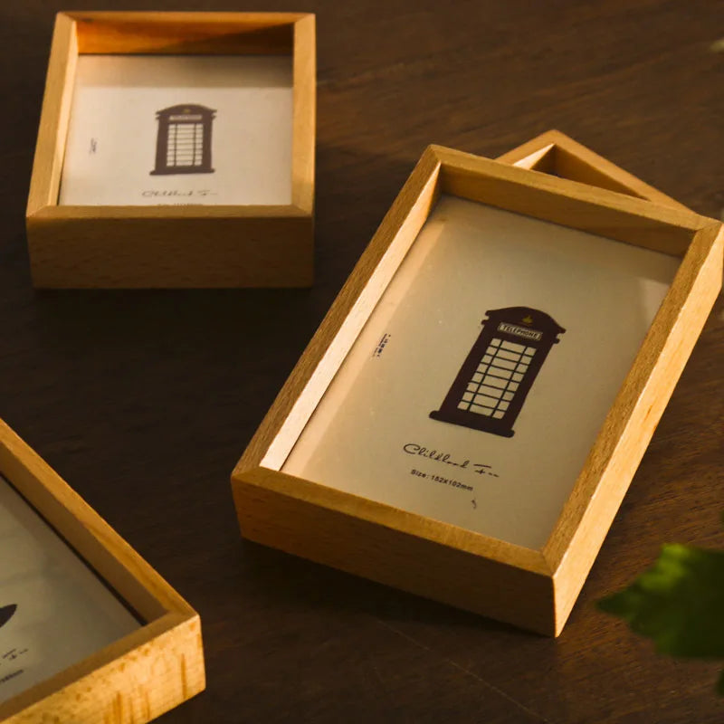 KTX-554579 Modern Solid Wood Photo Frames and Playful Shadow Box Wall Art