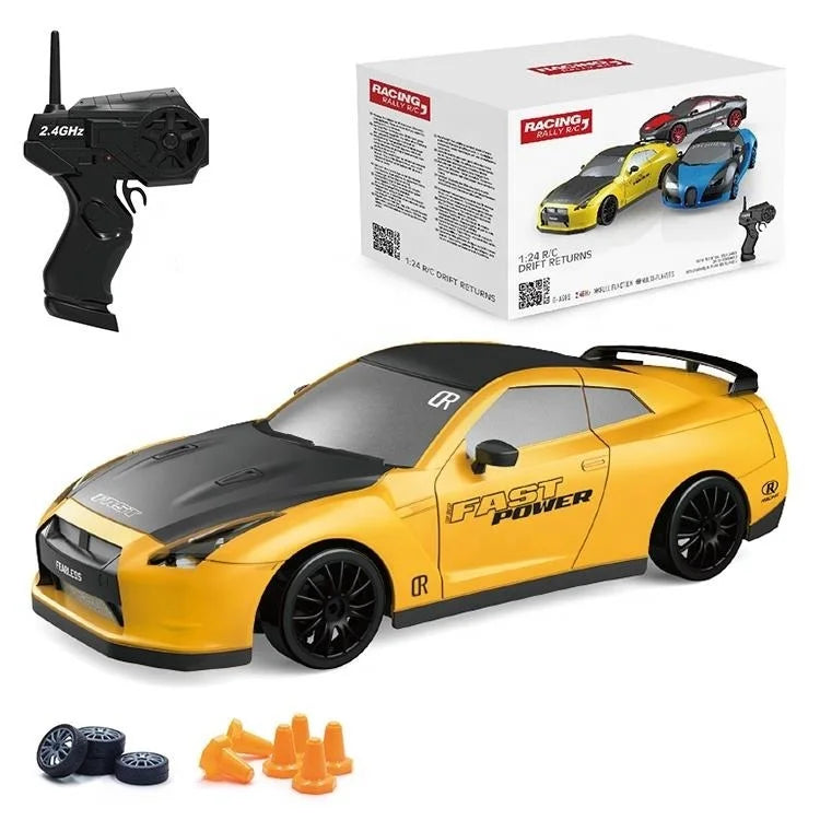 KTX-756435 1:24 4WD Drift RC Car with LED Light, 4-Channel Remote Control, Stunt Racing, Battery Included, Indoor-Outdoor Fun