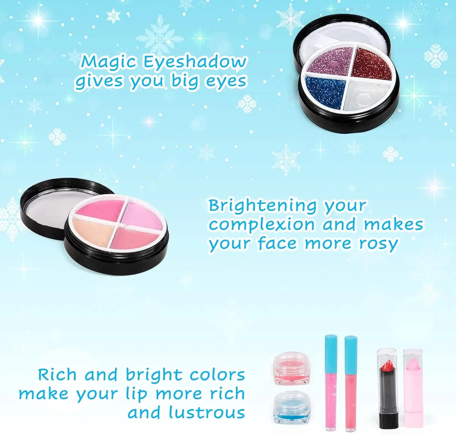 KTX-836627 Kids Real Washable Lip Gloss and Mini Nail Makeup Kit Set for Girls