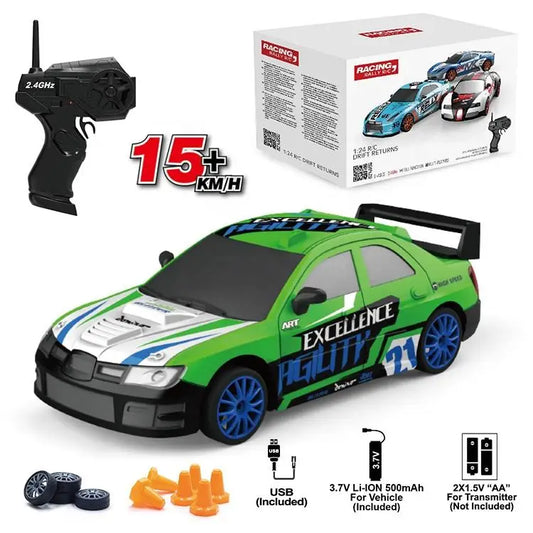 KTX-362067 1:24 Scale 4WD Remote Control Drift Car with USB Charger and LED Light