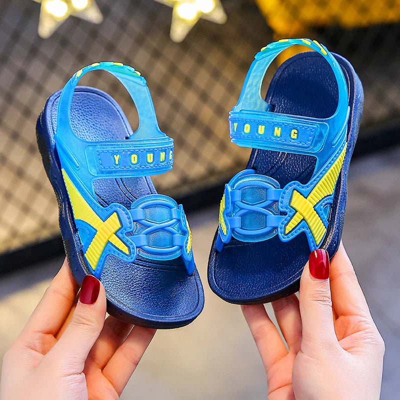 KTX-624083 Boys' Slides and Slippers Kids' Beach Shoes Wholesale PVC Children's Summer Sandals for Outdoor Play