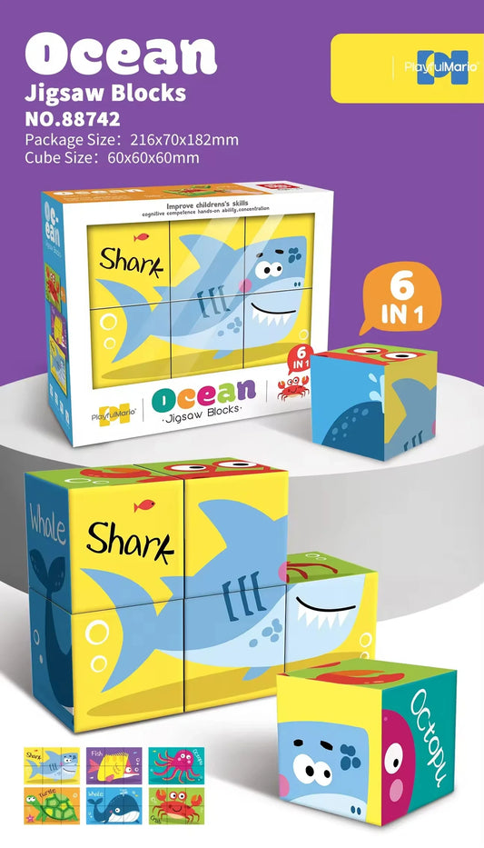 KTX-281875 6 in 1 Jigsaw Puzzle Set for Kids - Ocean, Insect, Universe, Arctic Themes, Educational Fun