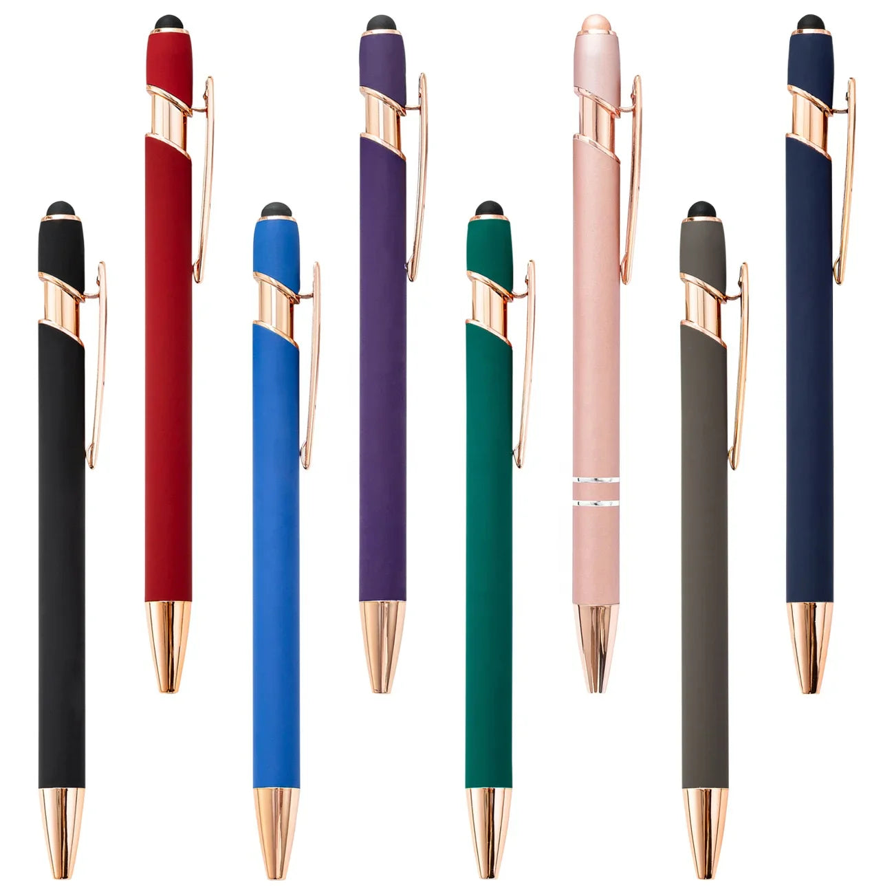 KTX-684755 Rose Gold Soft Touch Ballpoint Stylus Pen with Touch Screen Compatibility