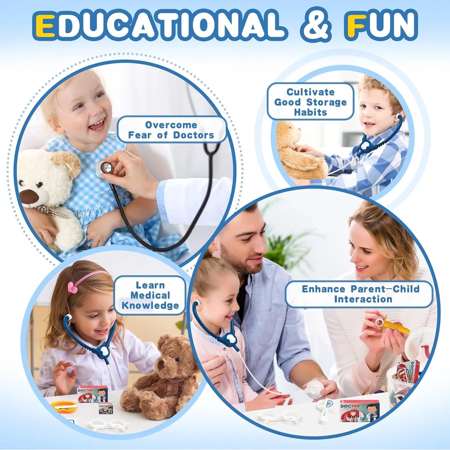 KTX-655827 Mini Doll House Doctor Kit for Kids - Portable Role Play Educational Toy