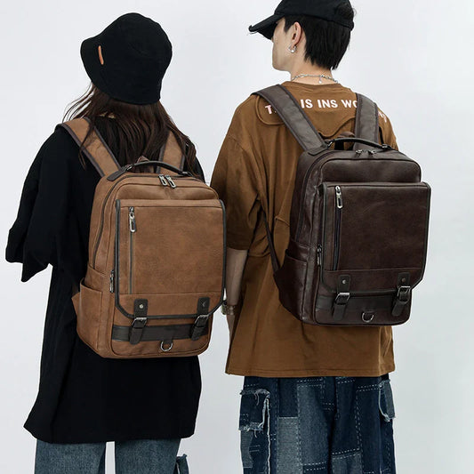 KTX-359315 Stylish Black Genuine Leather Business Backpack for Men