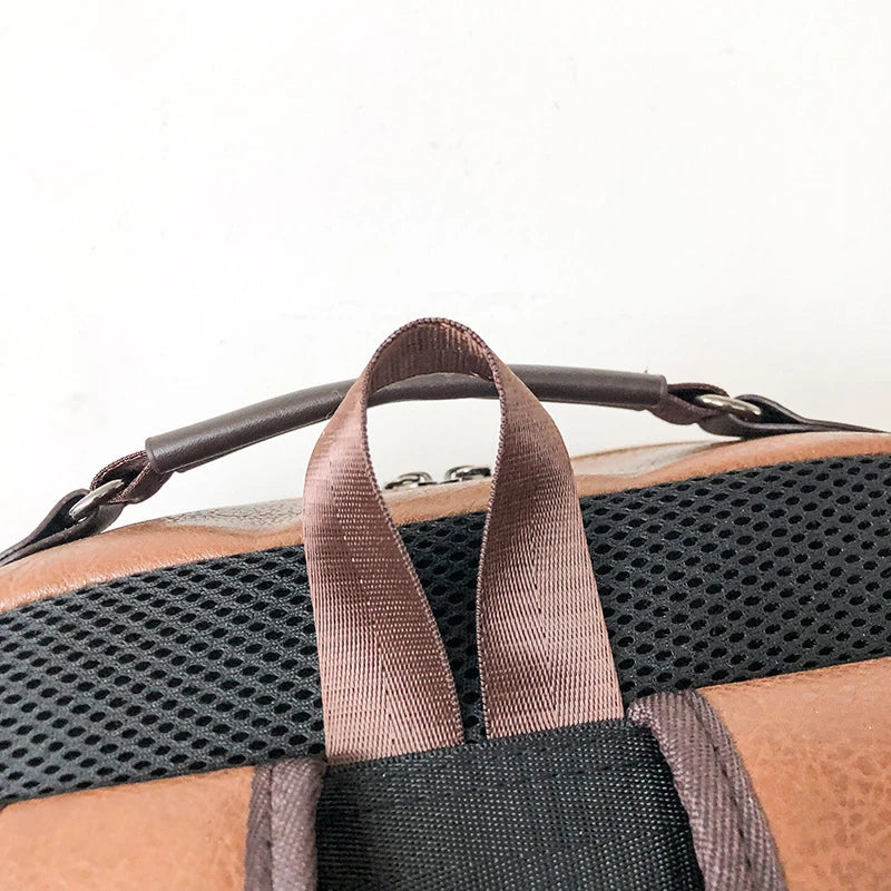 KTX-359315 Stylish Black Genuine Leather Business Backpack for Men