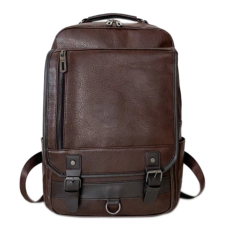 KTX-359315 Stylish Black Genuine Leather Business Backpack for Men