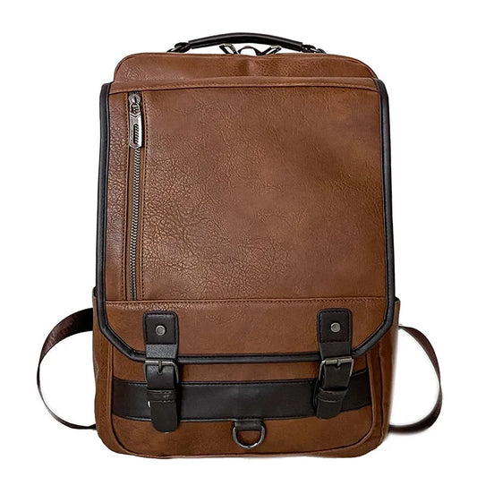 KTX-359315 Stylish Black Genuine Leather Business Backpack for Men