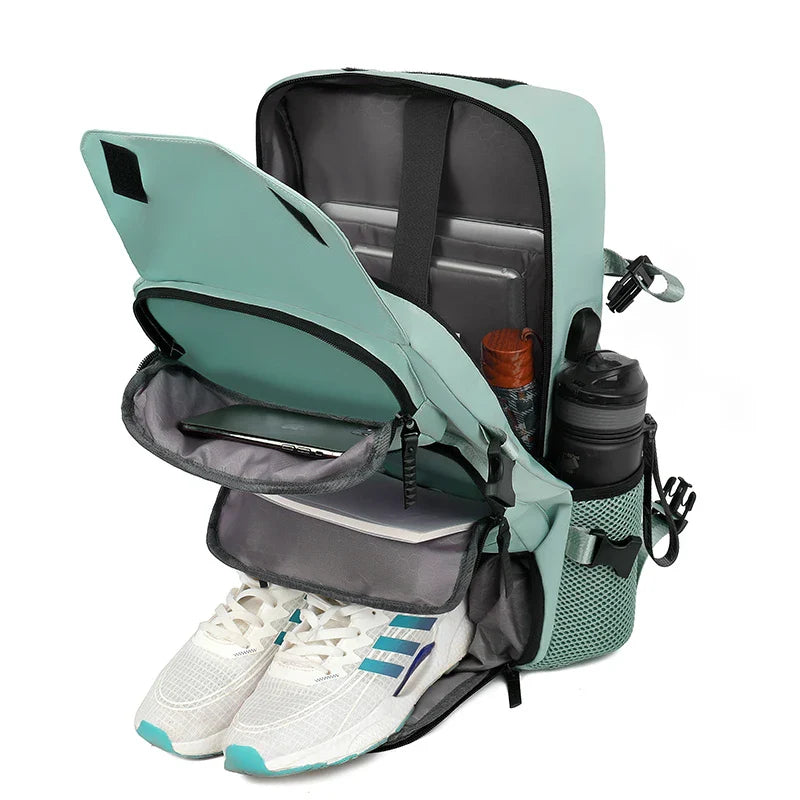 KTX-684691 Lightweight Waterproof Laptop Backpack with USB Charging and Dry Wet Separation Compartments