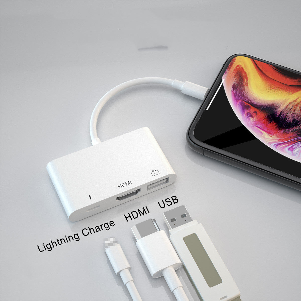 KTX-480019 3-in-1 HDMI Adapter Cable for Easy Plug-and-Play Connection