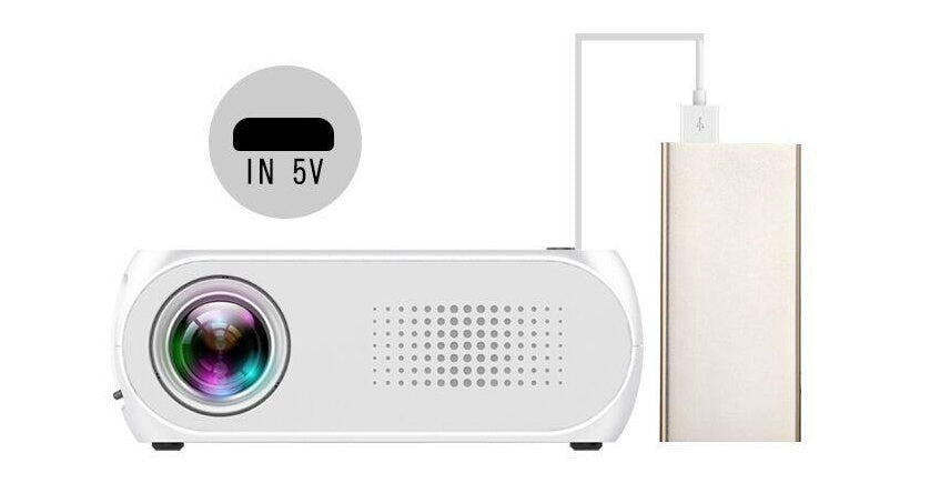KTX-880915 HD 1080P Mini Home Pico Projector with HDMI and AV Inputs - Supports U Disks and TF Cards