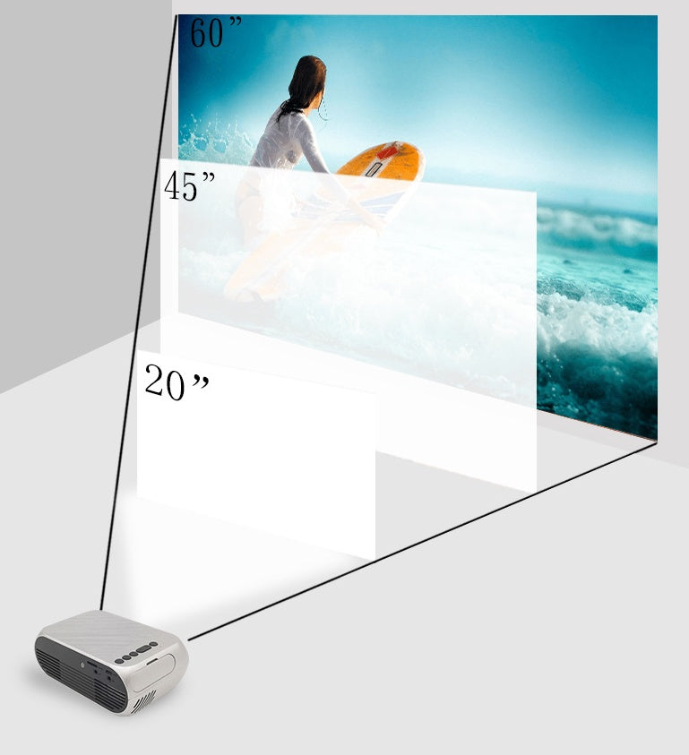 KTX-880915 HD 1080P Mini Home Pico Projector with HDMI and AV Inputs - Supports U Disks and TF Cards