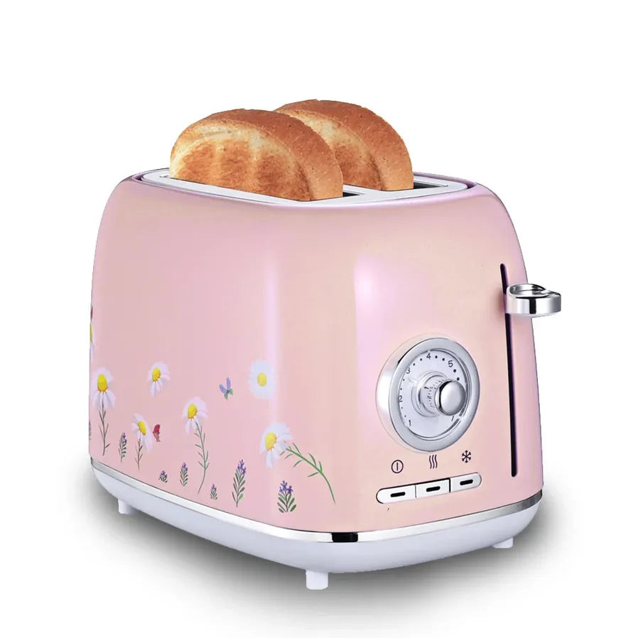 KTX-060627 Electric Pink Toaster with Custom Logo Design and Oven Functionality