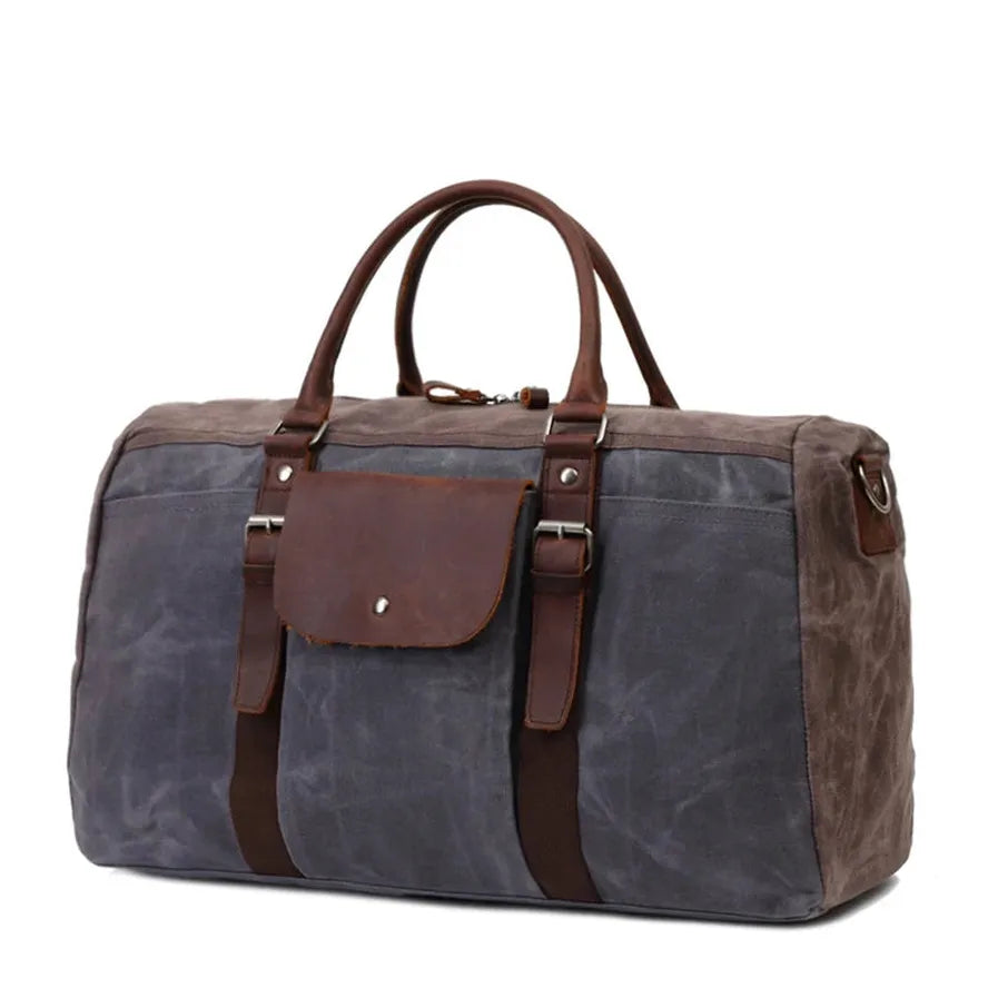 KTX-697043 Large Capacity Waterproof Canvas Travel Bag - Retro Portable Boarding Duffel Bag