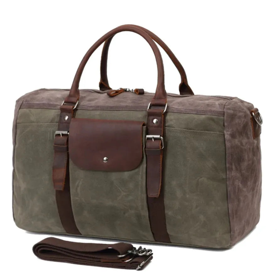 KTX-697043 Large Capacity Waterproof Canvas Travel Bag - Retro Portable Boarding Duffel Bag