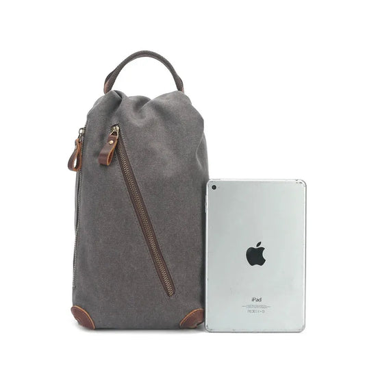 KTX-074259 Multifunctional Retro Casual Men's Shoulder Bag in Heavyweight Waxed Canvas