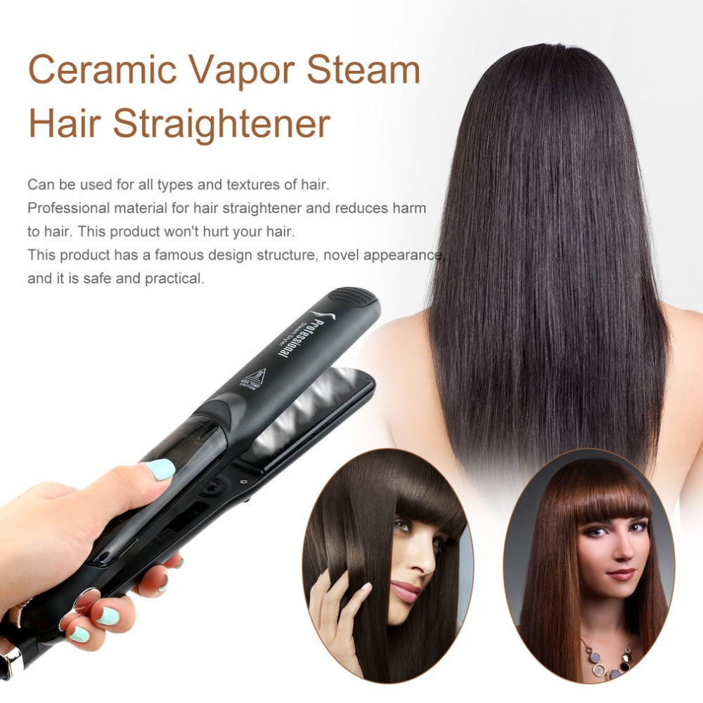 JMT-012746 Tourmaline Ceramic Steam Hair Straightener with Argan Oil Infusion and Adjustable Steam Control