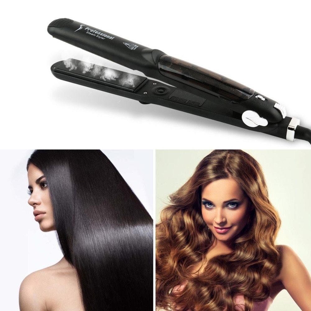 JMT-012746 Tourmaline Ceramic Steam Hair Straightener with Argan Oil Infusion and Adjustable Steam Control