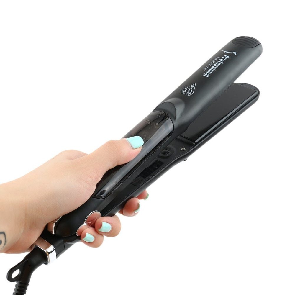 JMT-012746 Tourmaline Ceramic Steam Hair Straightener with Argan Oil Infusion and Adjustable Steam Control