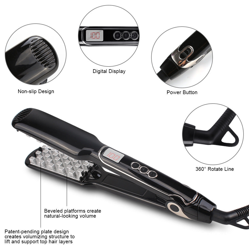 KTX-713363 Digital Flat Iron for Hair Styling with LCD Display - Tourmaline Ceramic & Adjustable Temperature Control