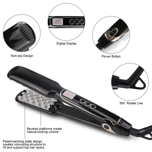 KTX-713363 Digital Flat Iron for Hair Styling with LCD Display - Tourmaline Ceramic & Adjustable Temperature Control