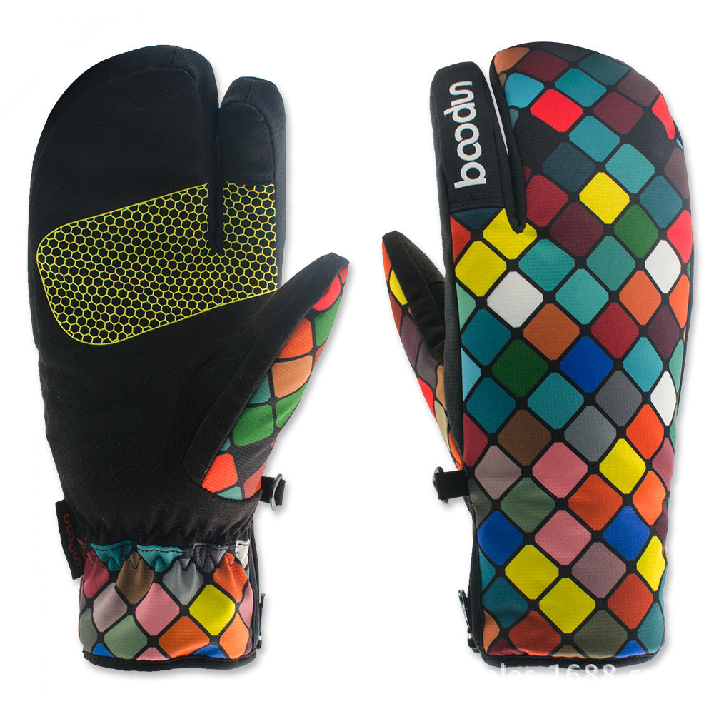 KTX-127443 Three-Finger Warm Outdoor Ski Gloves for Cold Weather Activities