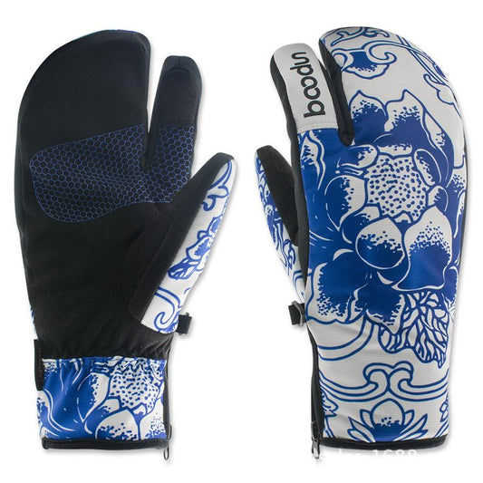 KTX-127443 Three-Finger Warm Outdoor Ski Gloves for Cold Weather Activities