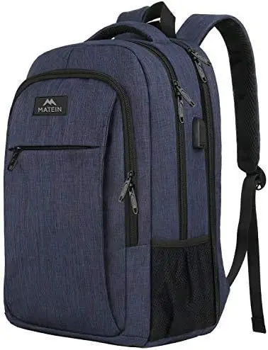 KTX-276819 Unisex Waterproof Notebook Backpack with USB Charging Port for Business Travel
