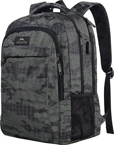 KTX-276819 Unisex Waterproof Notebook Backpack with USB Charging Port for Business Travel
